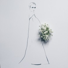 fashion illustration with baby's breath