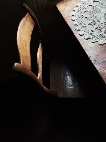 vintage chair details in a finish cottage