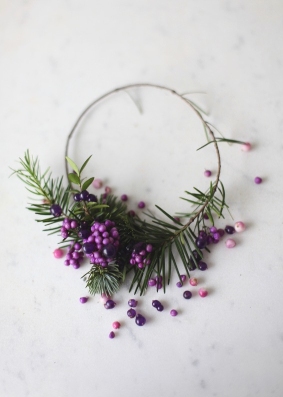 purple berries christmas wreath via Anastasia Benko
