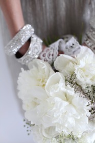 white floral arrangement - wedding bouquet inspiration , white peonies and roses
